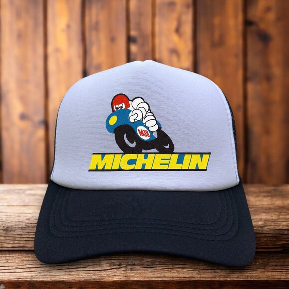 Unbranded Other - Michelin Man Motorsport Trucker Hat Black Snapback M38 Motorcycle Tires Cap